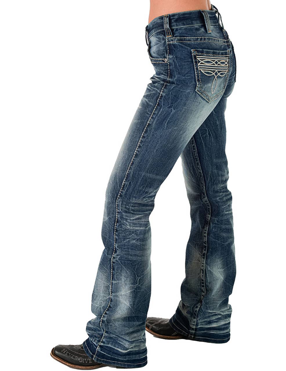 Cowgirl Tuff Western Spirit Boot Stitch Womens Jeans