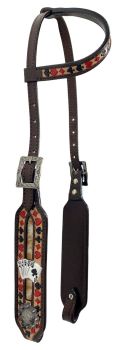 Showman 'Royal Flush' One Ear Headstall and Breast Collar Set