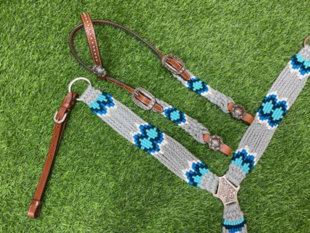 Corded One Ear Bridle Breast Collar Set