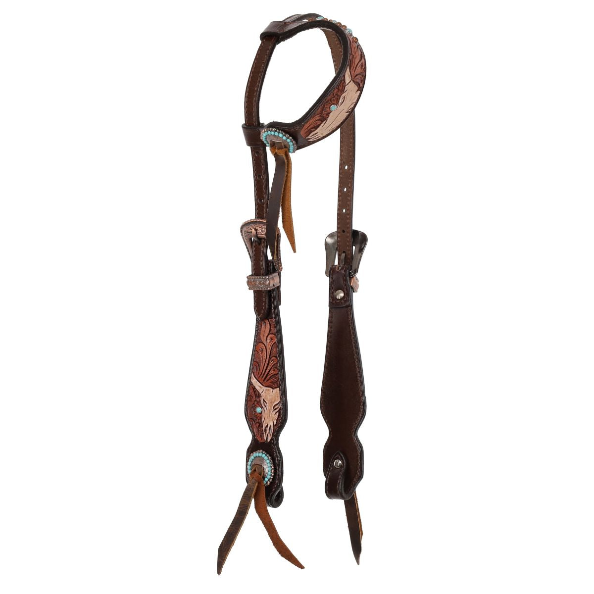 Limited Edition Desert Skull 1 Ear Headstall Breastcollar