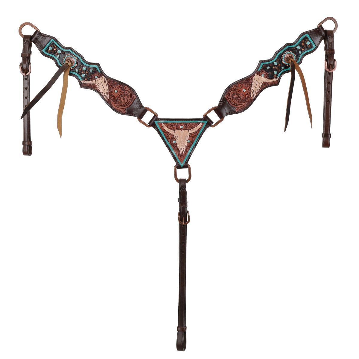 Limited Edition Desert Skull 1 Ear Headstall Breastcollar