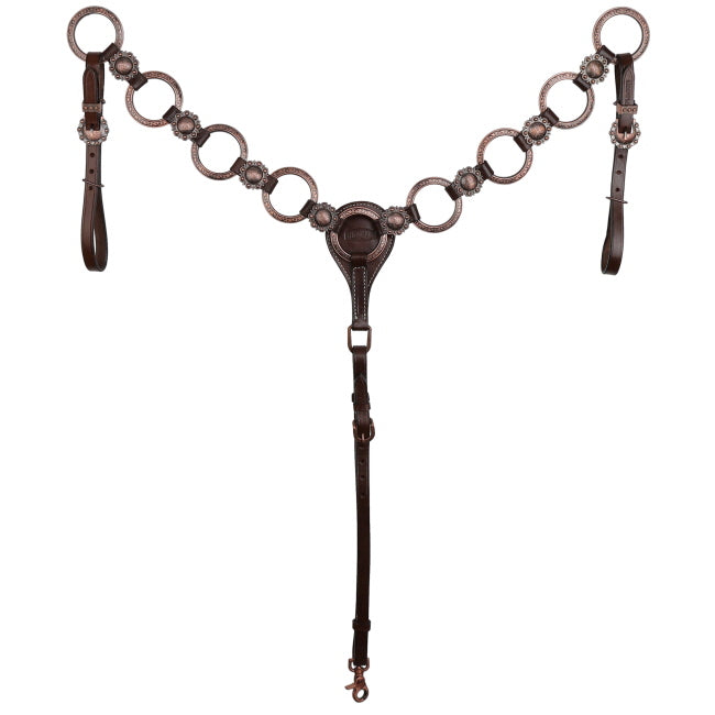 Showman Roughrider Rings One Ear Headstall and Breastcollar Set