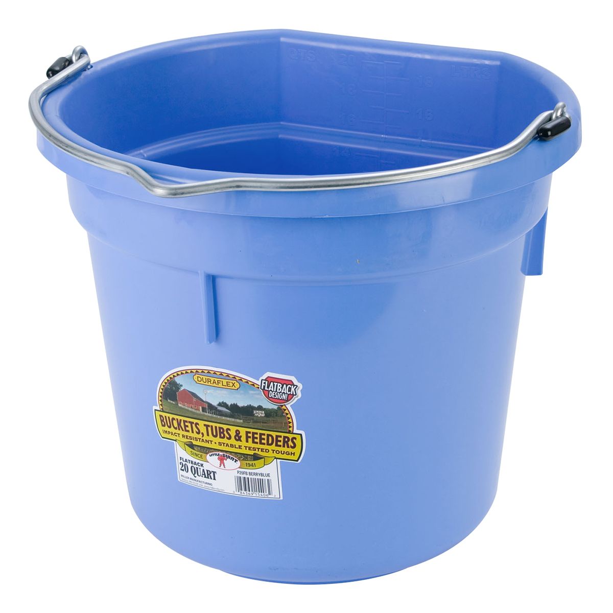 DuraFlex Plastic Flatback Water Feed Bucket 20 Qt