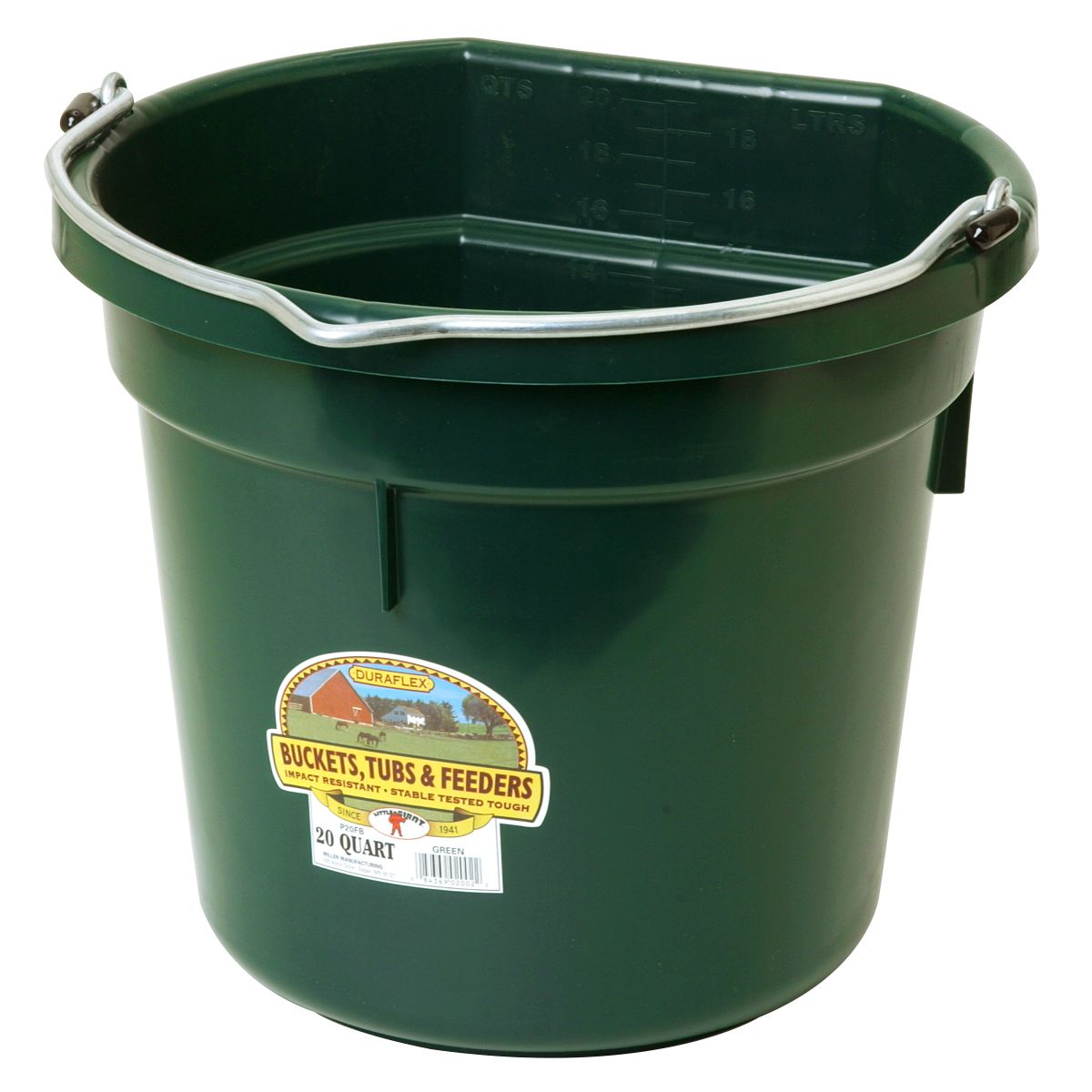 DuraFlex Plastic Flatback Water Feed Bucket 20 Qt