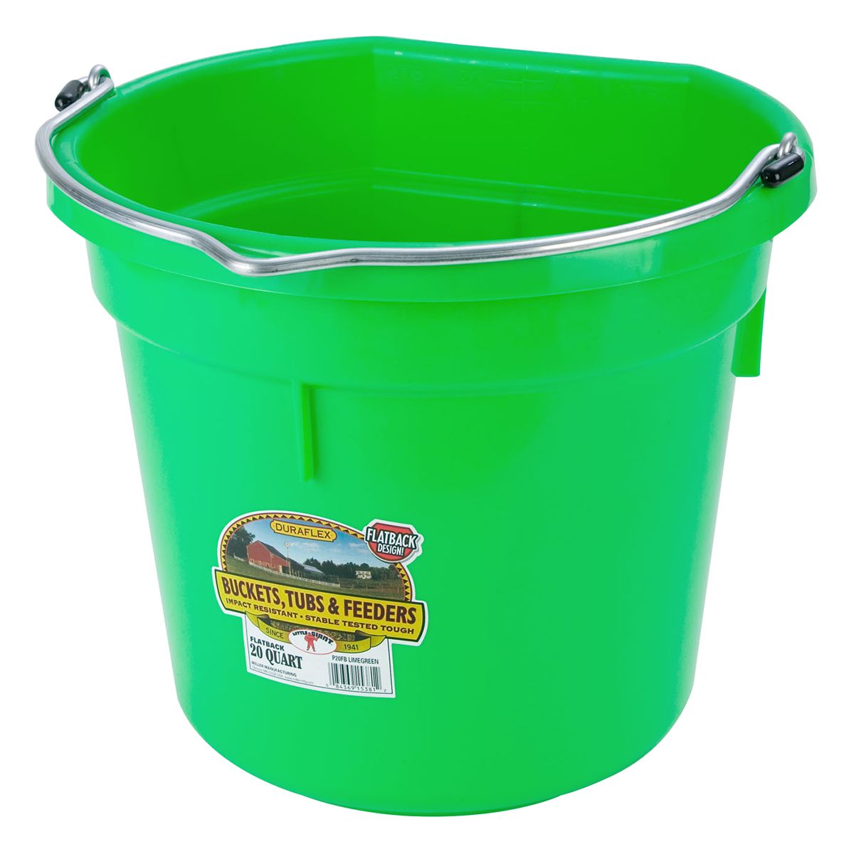 DuraFlex Plastic Flatback Water Feed Bucket 20 Qt