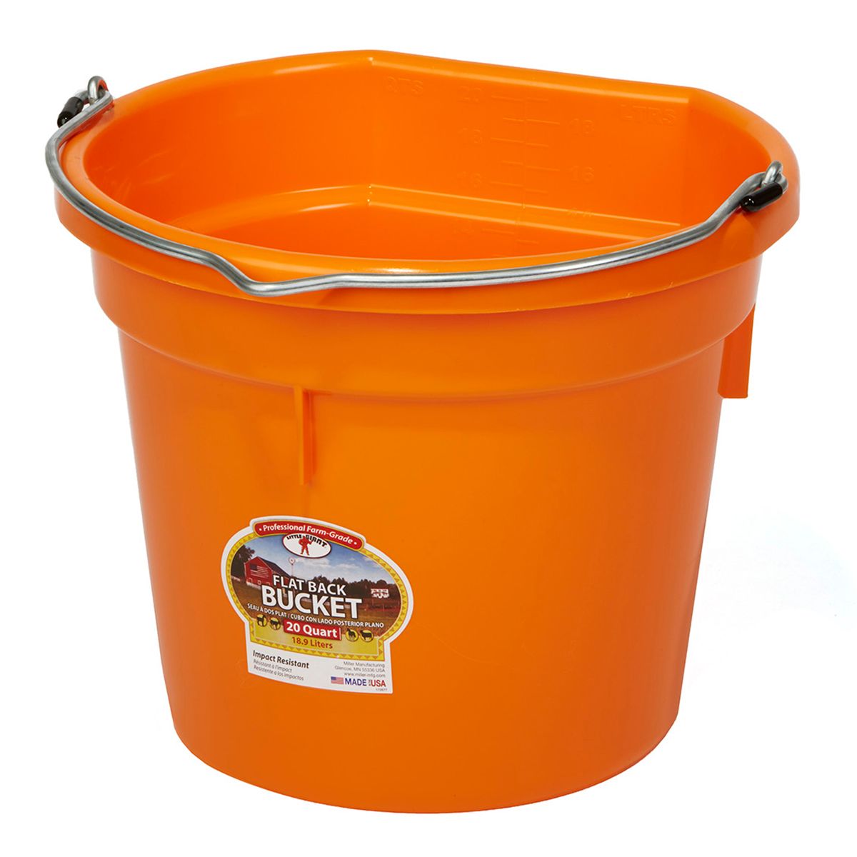 DuraFlex Plastic Flatback Water Feed Bucket 20 Qt