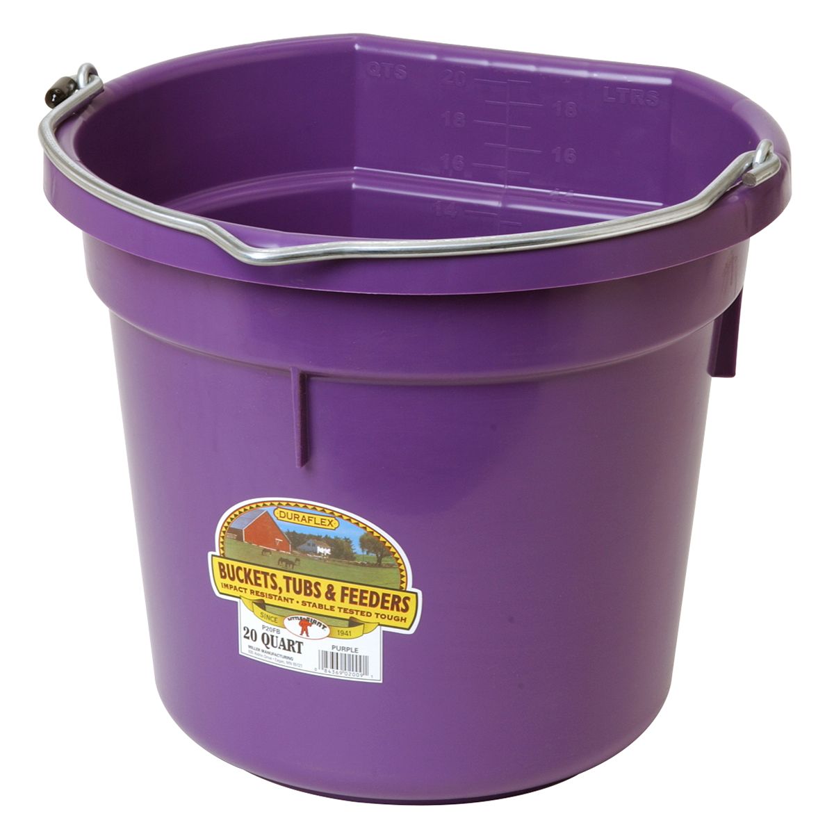 DuraFlex Plastic Flatback Water Feed Bucket 20 Qt