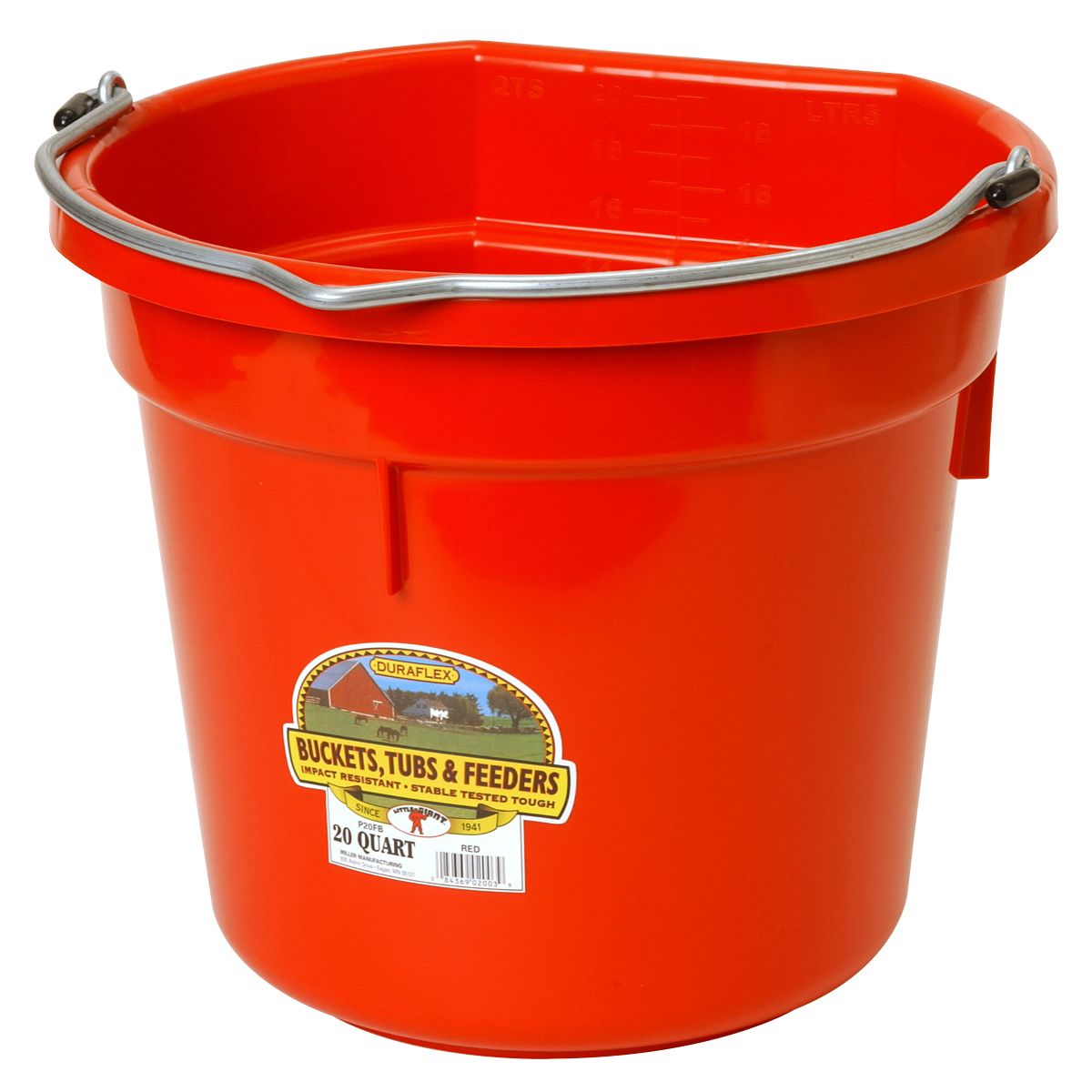 DuraFlex Plastic Flatback Water Feed Bucket 20 Qt