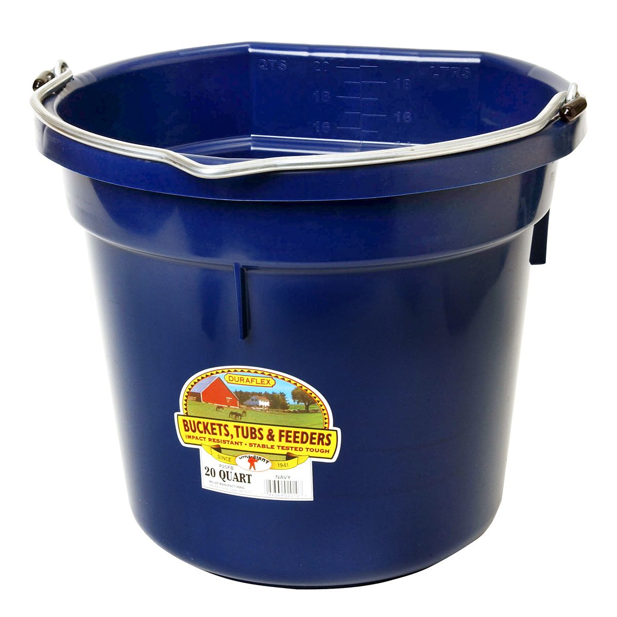 DuraFlex Plastic Flatback Water Feed Bucket 20 Qt