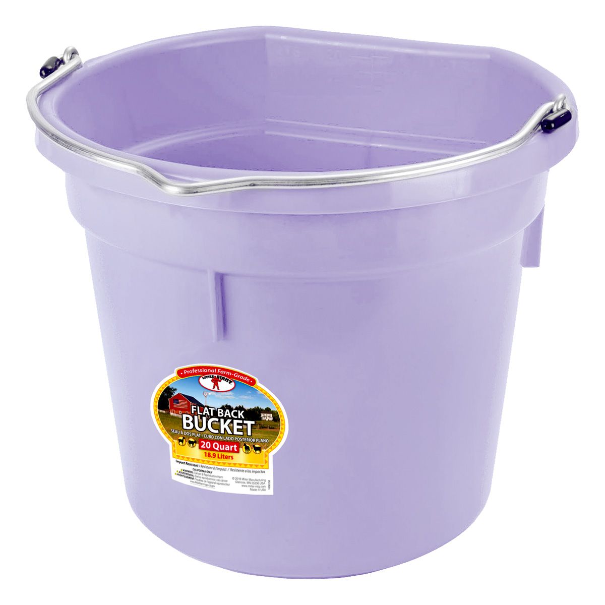 DuraFlex Plastic Flatback Water Feed Bucket 20 Qt