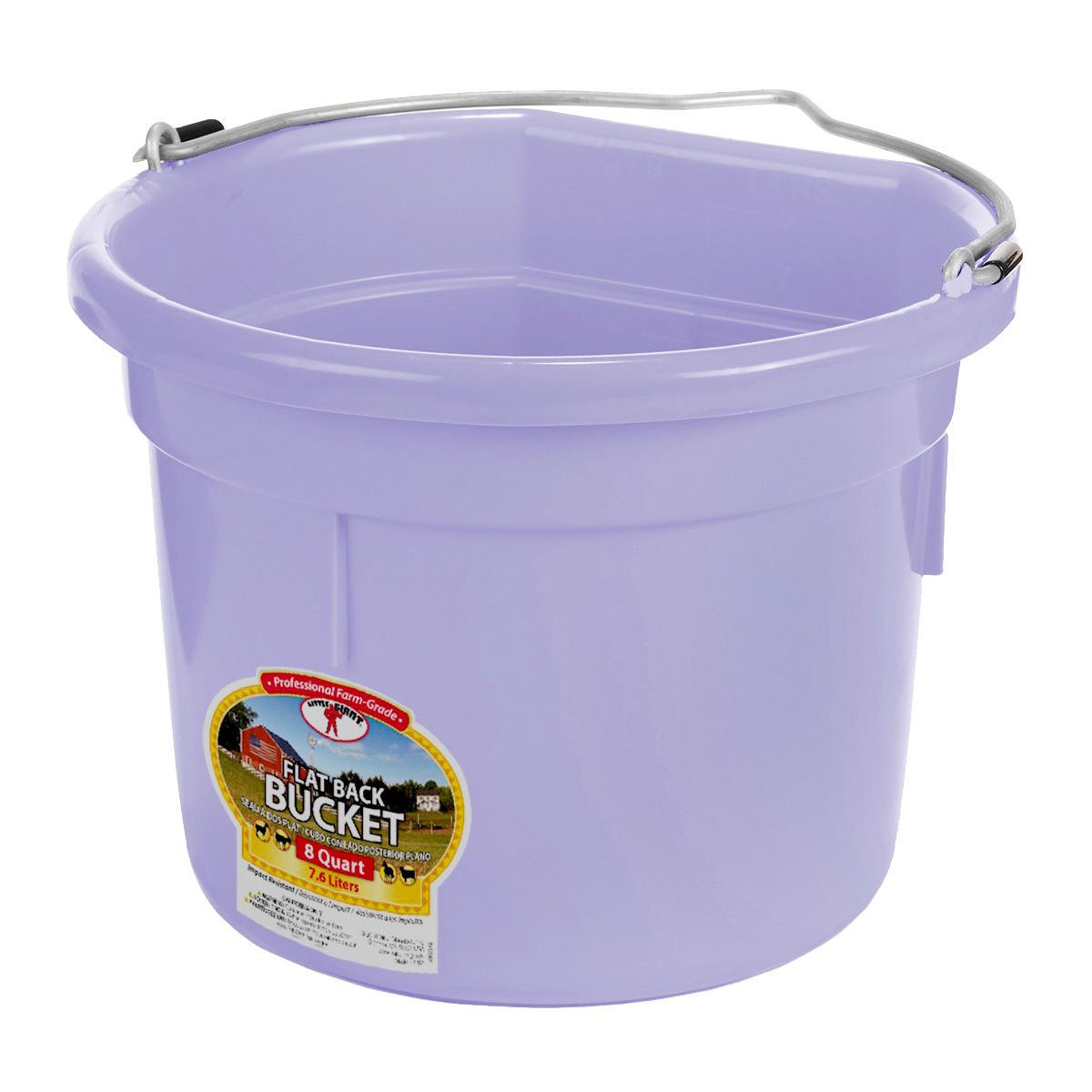 8 Quart Duraflex Plastic Flat Back Bucket