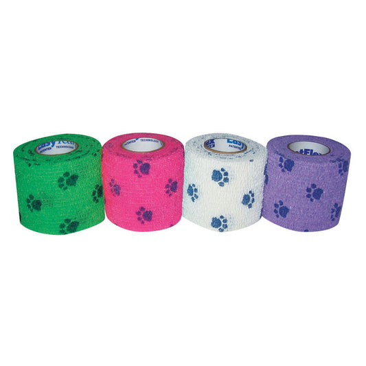 PetFlex Bandage Paw Print 4 Pack (2" x 5 yards)