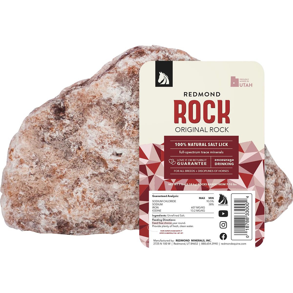 Redmond Rock Salt for Horses 3 lbs