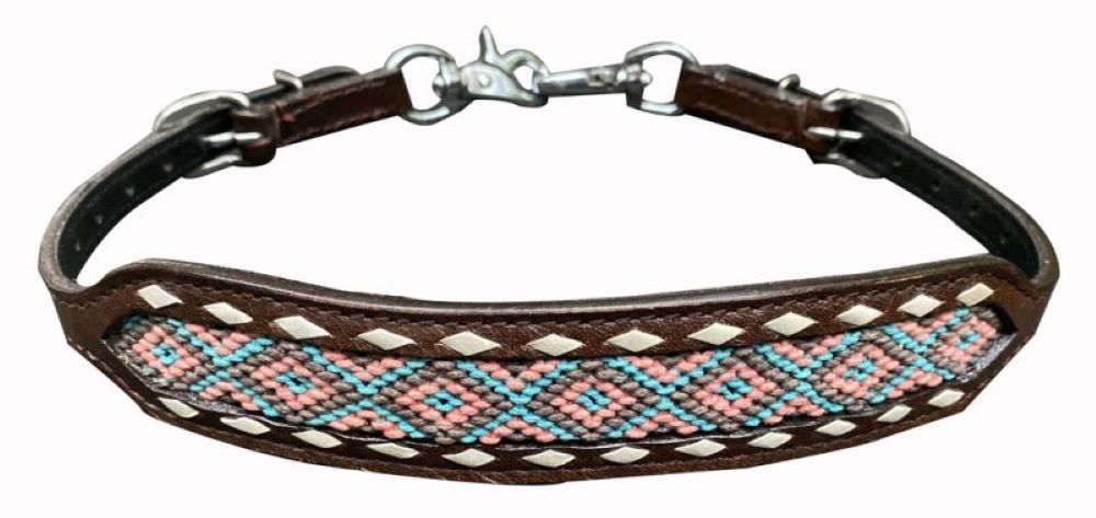 Wither Strap with Woven Fabric Southwest Design Inlay