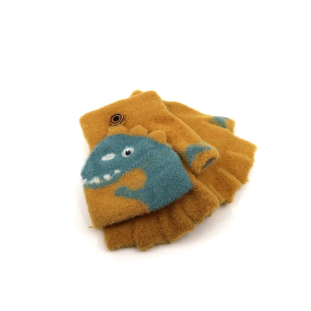 Kids' Dino Knitted Gloves Mittens
