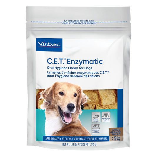 C.E.T. Enzymatic Oral Hygiene Chews for Large Dogs, 1.13 lbs.