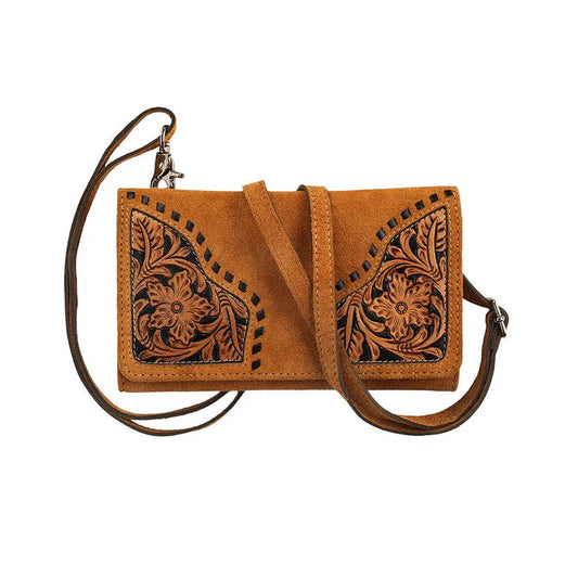 Ariat Sierra Clutch Crossbody Style Western Tan Leather