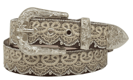 Angel Ranch Brown Leather Lace Belt