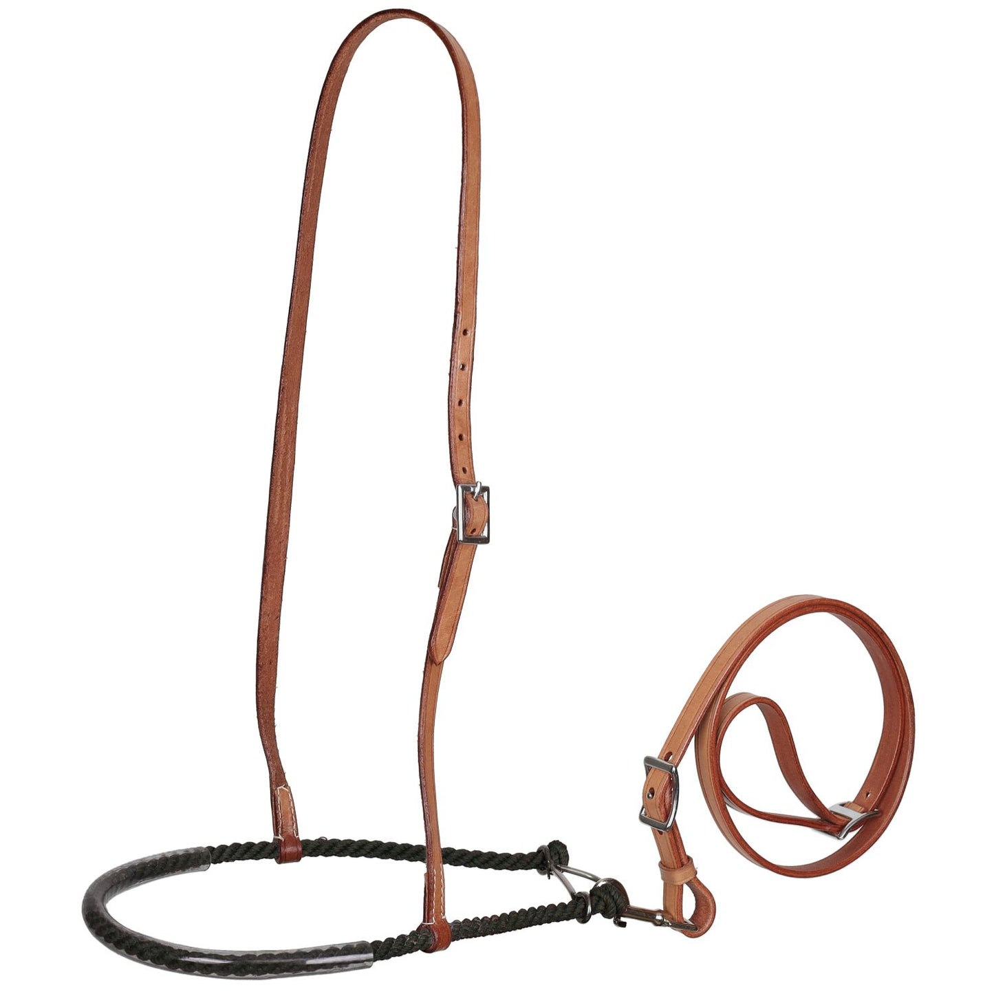 Showman Leather Tie Down with Black Lariat Noseband