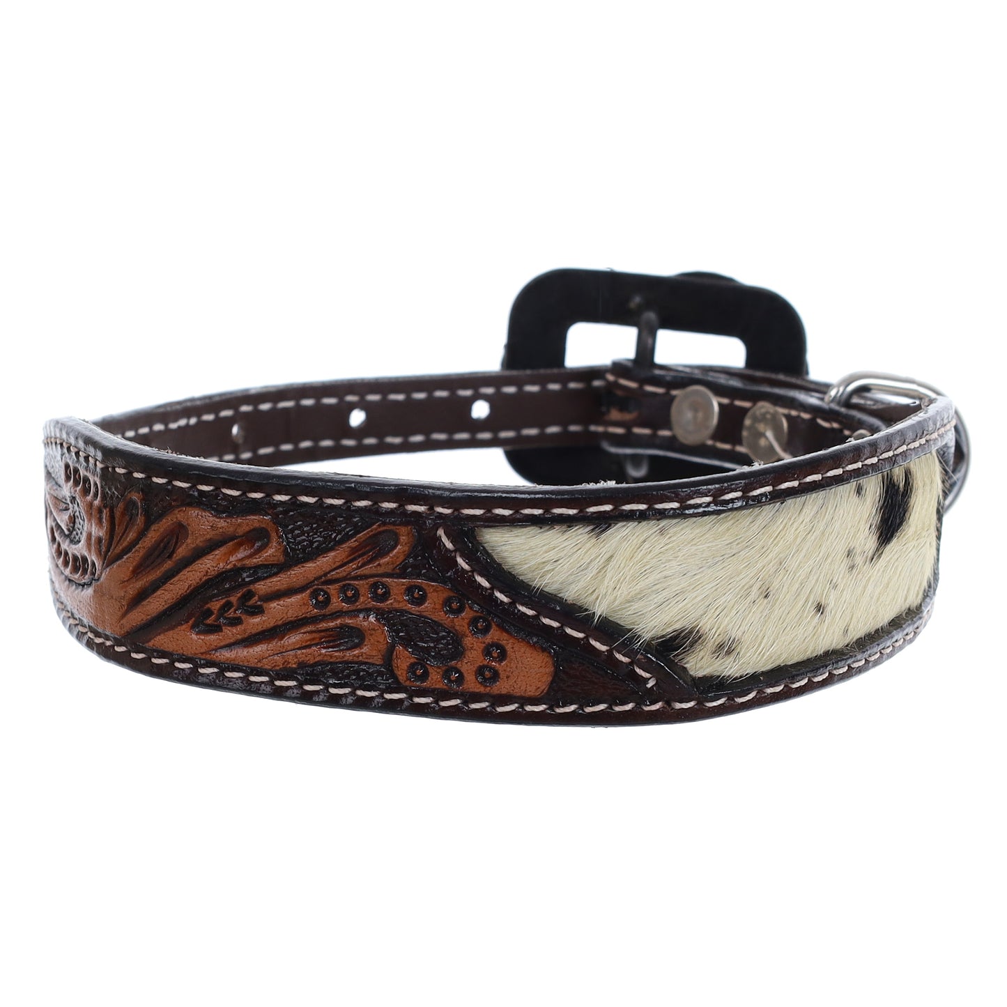 Showman Cowhide and Tool Leather Dog Collar