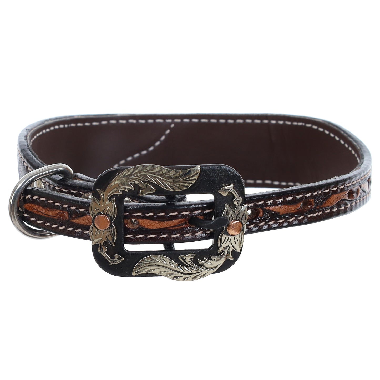 Showman Cowhide and Tool Leather Dog Collar