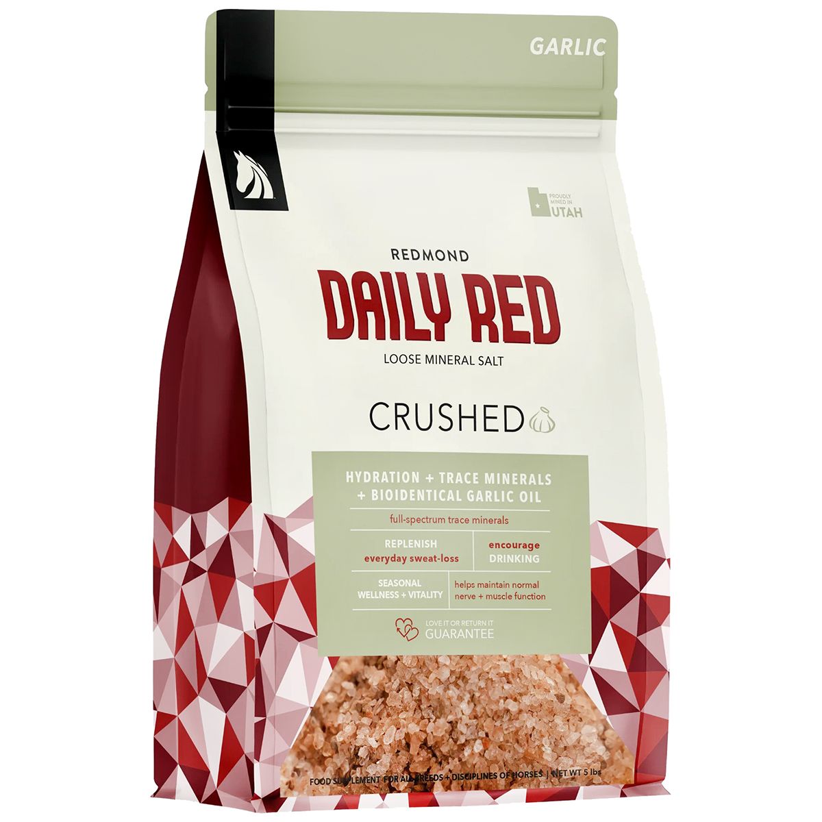 Daily Crushed Red Rock Mineral Supplement for Horses Garlic
