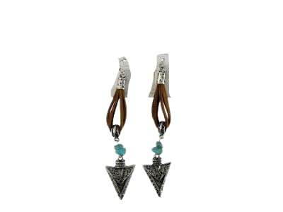 Arrow Dangle Earrings w/Leather