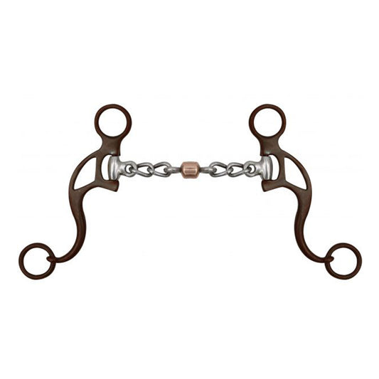 Brown Steel Chain Mouth Bit with Copper Roller