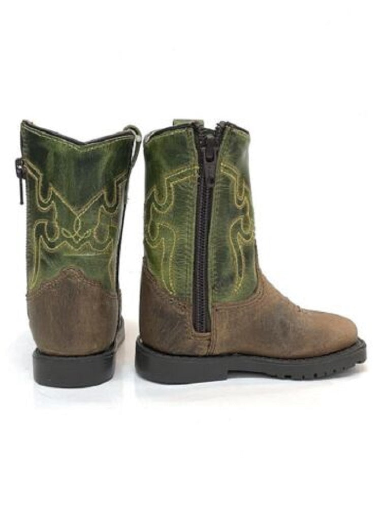 Smoky Mountain Toddler Brown green 'Autry' Western Boots
