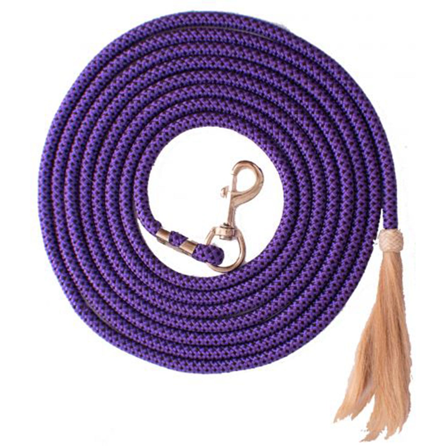 25' Nylon Pro Braid Lunge Line with Horsehair Tassel
