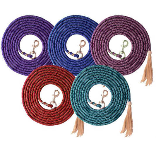 25' Nylon Pro Braid Lunge Line with Horsehair Tassel
