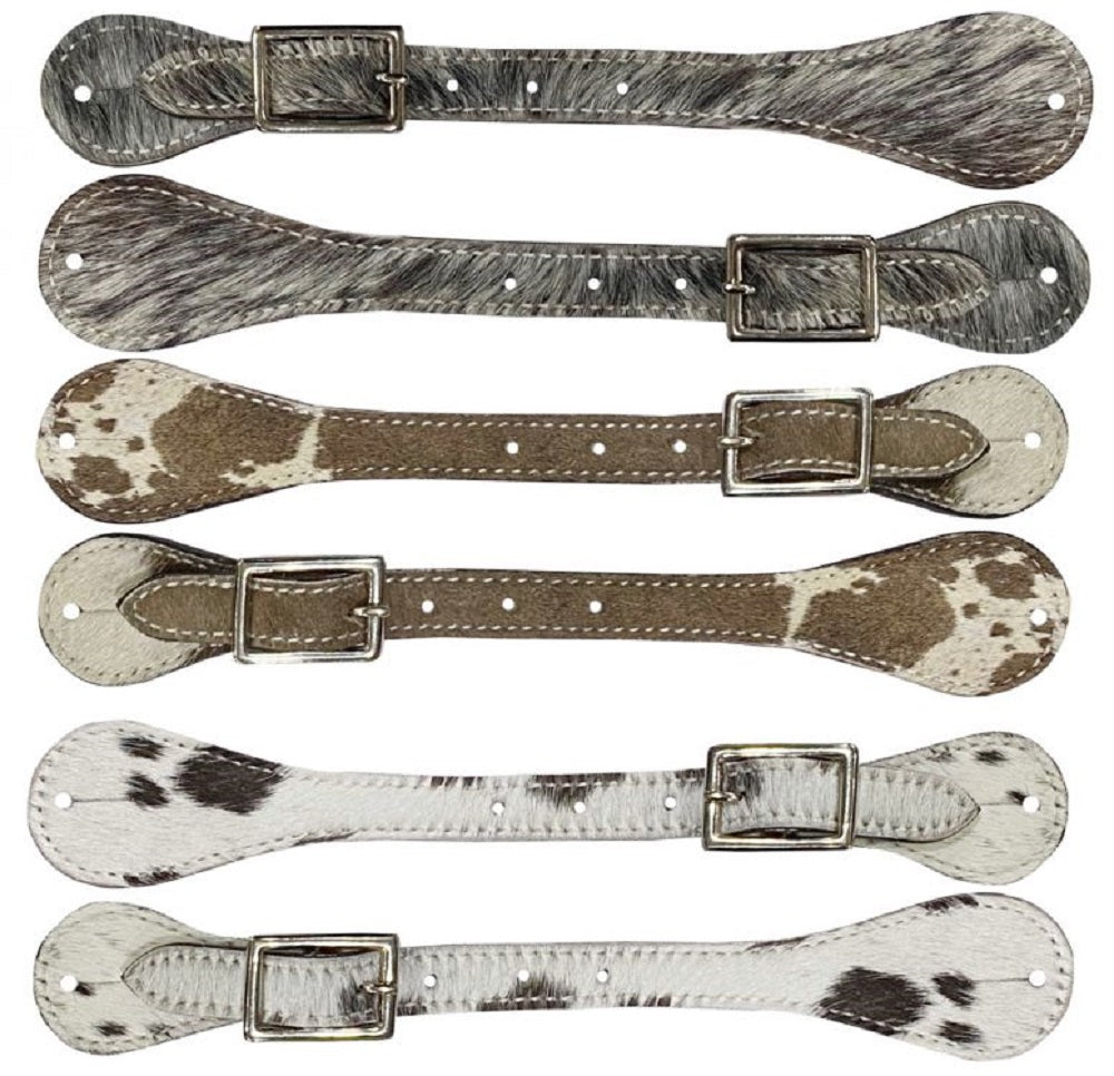 Men's Hair-on Cowhide Leather Spur Straps