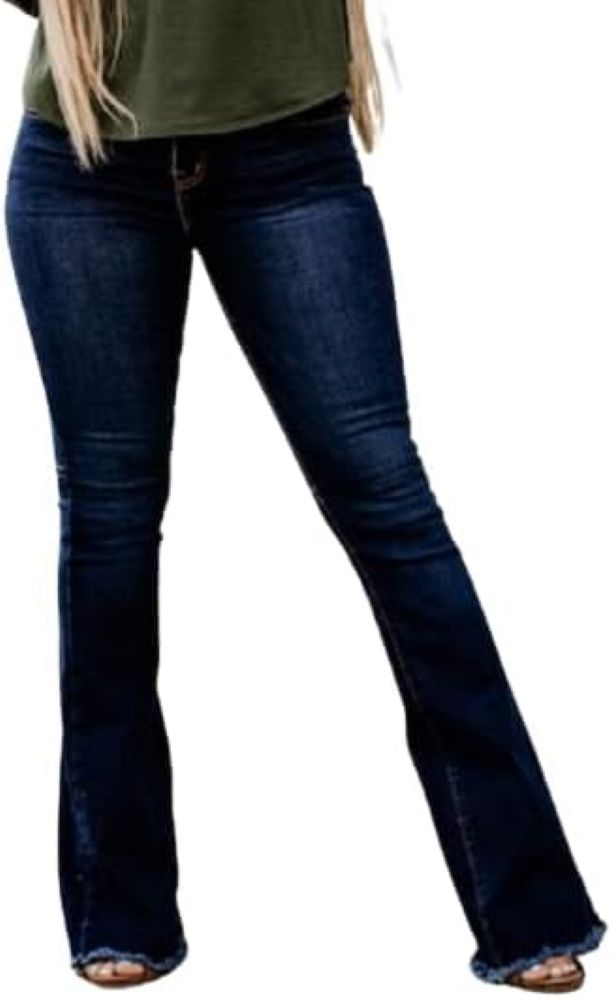 Lucky & Blessed L&B Dark Wash Flare Leg Jeans, Plus Size 18