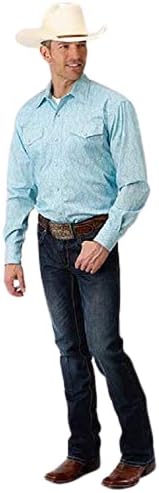 Men's Roper Amarillo Nested Paisley Turquoise Shirt