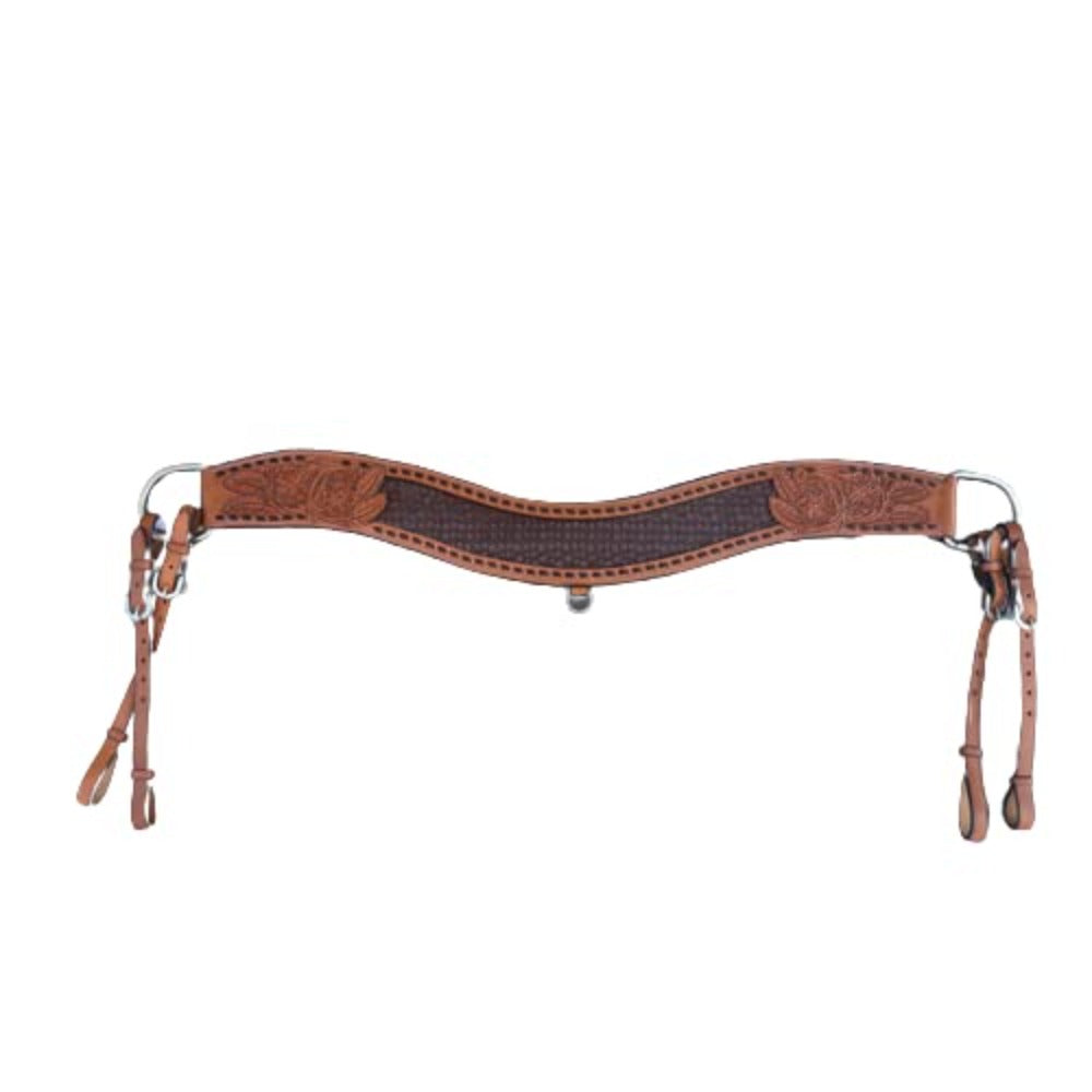 Schulz Equine Horse Brown Gator Print Floral Tooling Wyatt Earp Tripping Collar