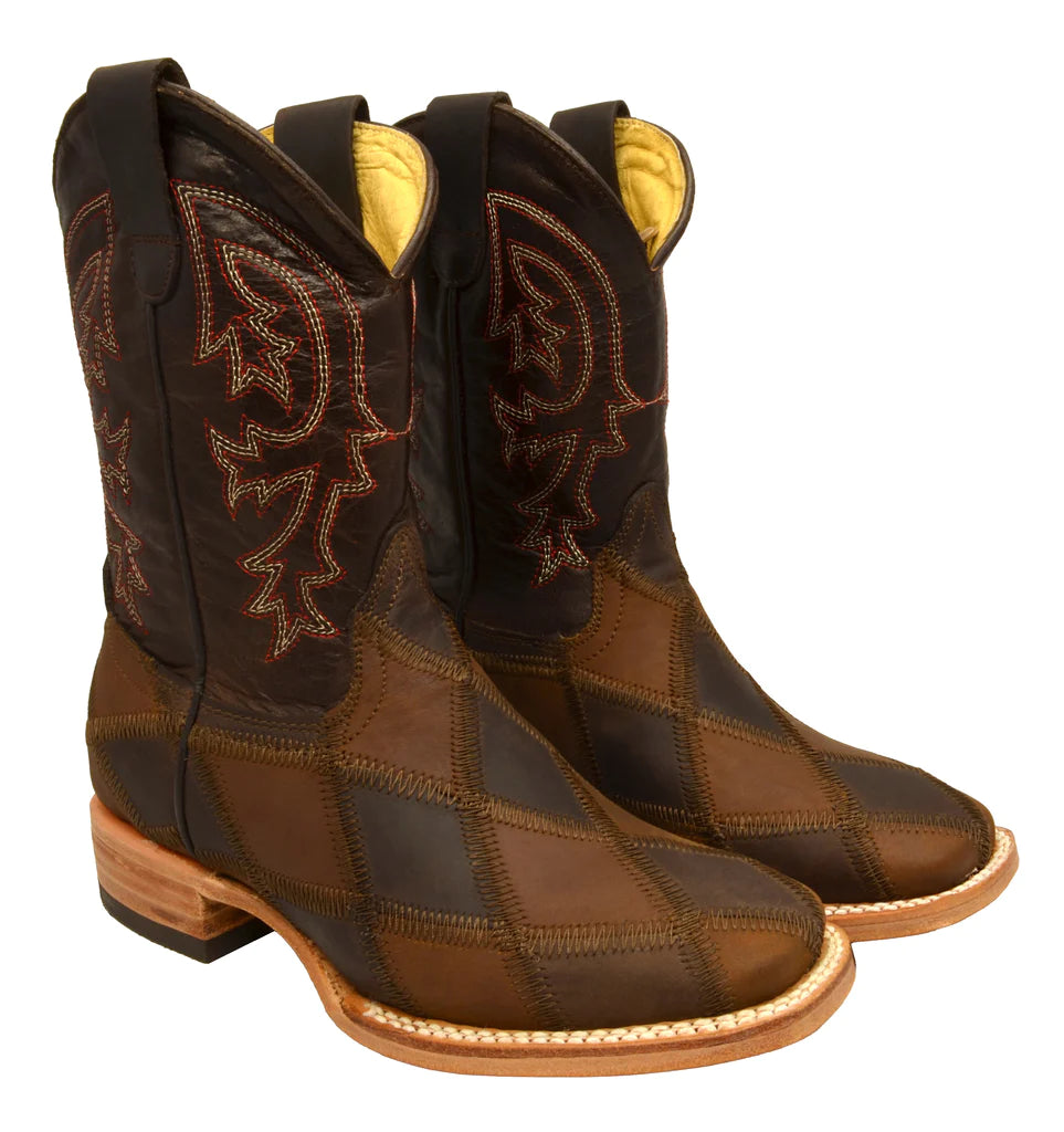 Youth size Redhawk 'Patchwork' Western Boots