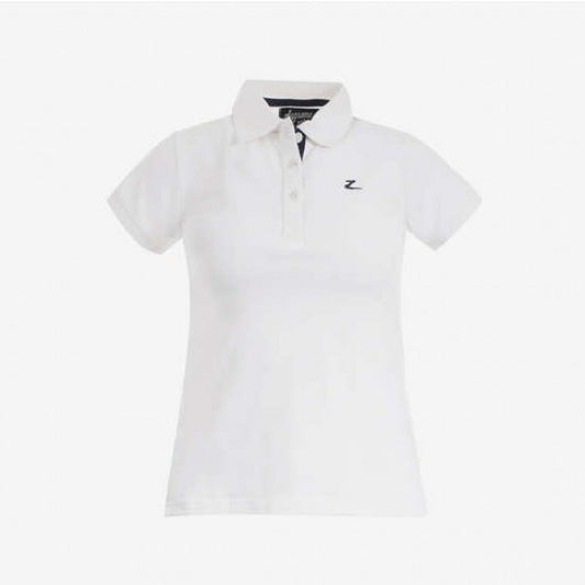 Girl's Horze White 'Trina' English Polo Shirt