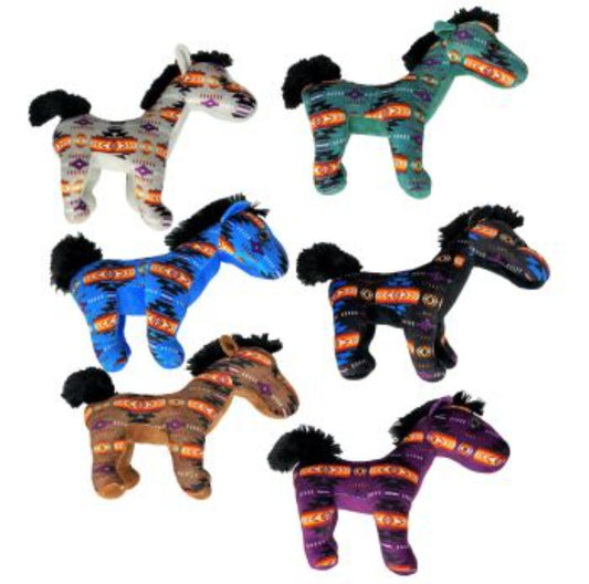 Aztec Print Soft Plush Horse, 6 Colors
