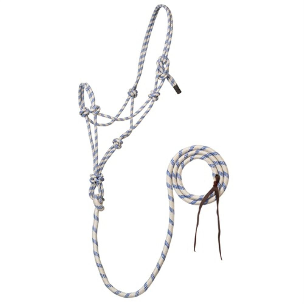 Rope Horse Halter with Attached Lead, 5/16” – Multiple Colors
