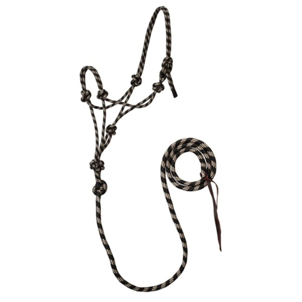 Rope Horse Halter with Attached Lead, 5/16” – Multiple Colors