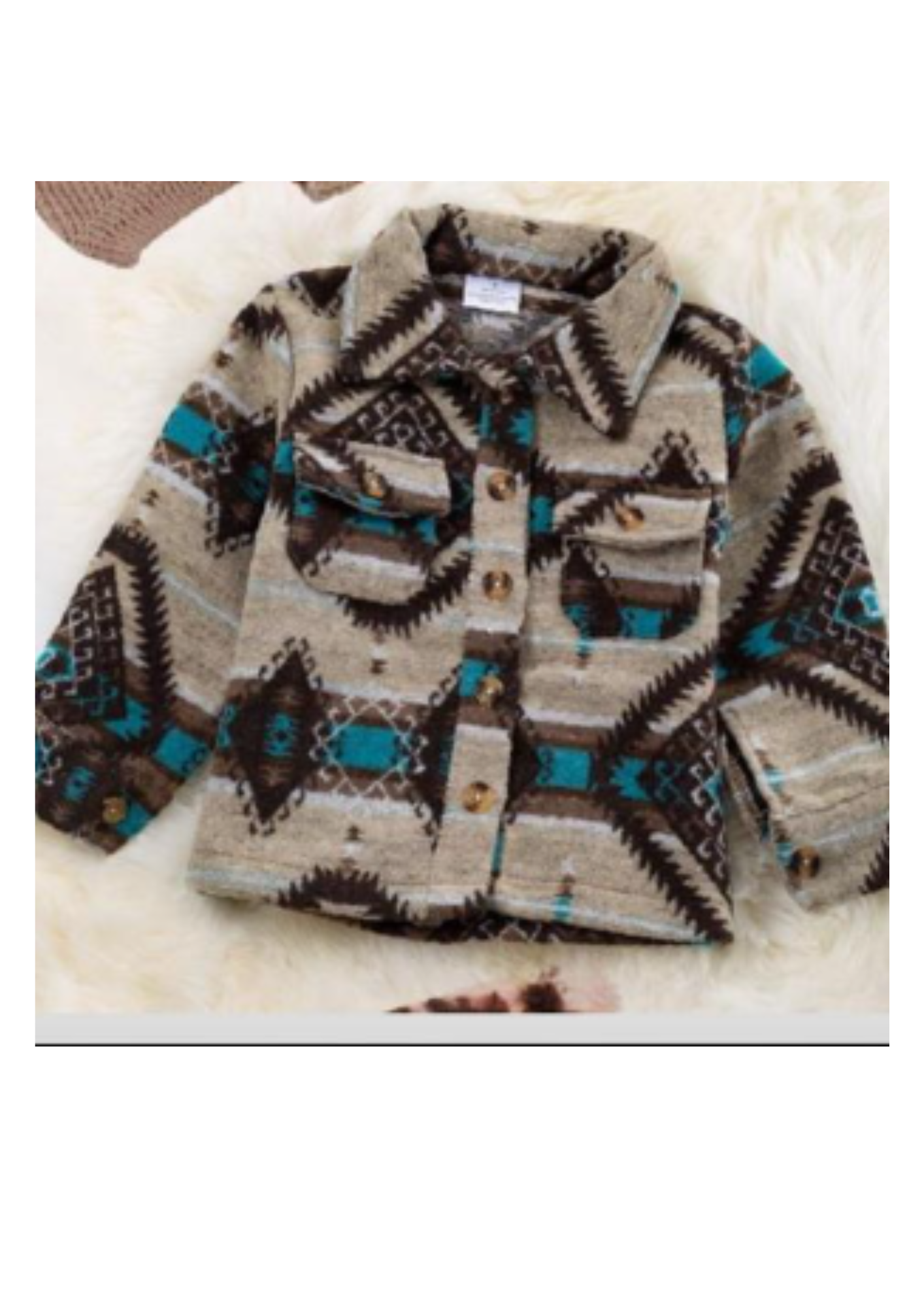 Montana Co Girls Aztec Shacket Shirt Jacket