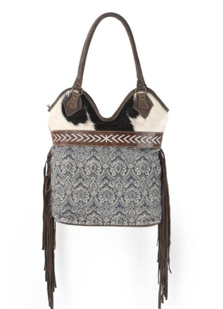 Klassy Cowgirl 16" x 18" Hair-on Cowhide Tote Handbag