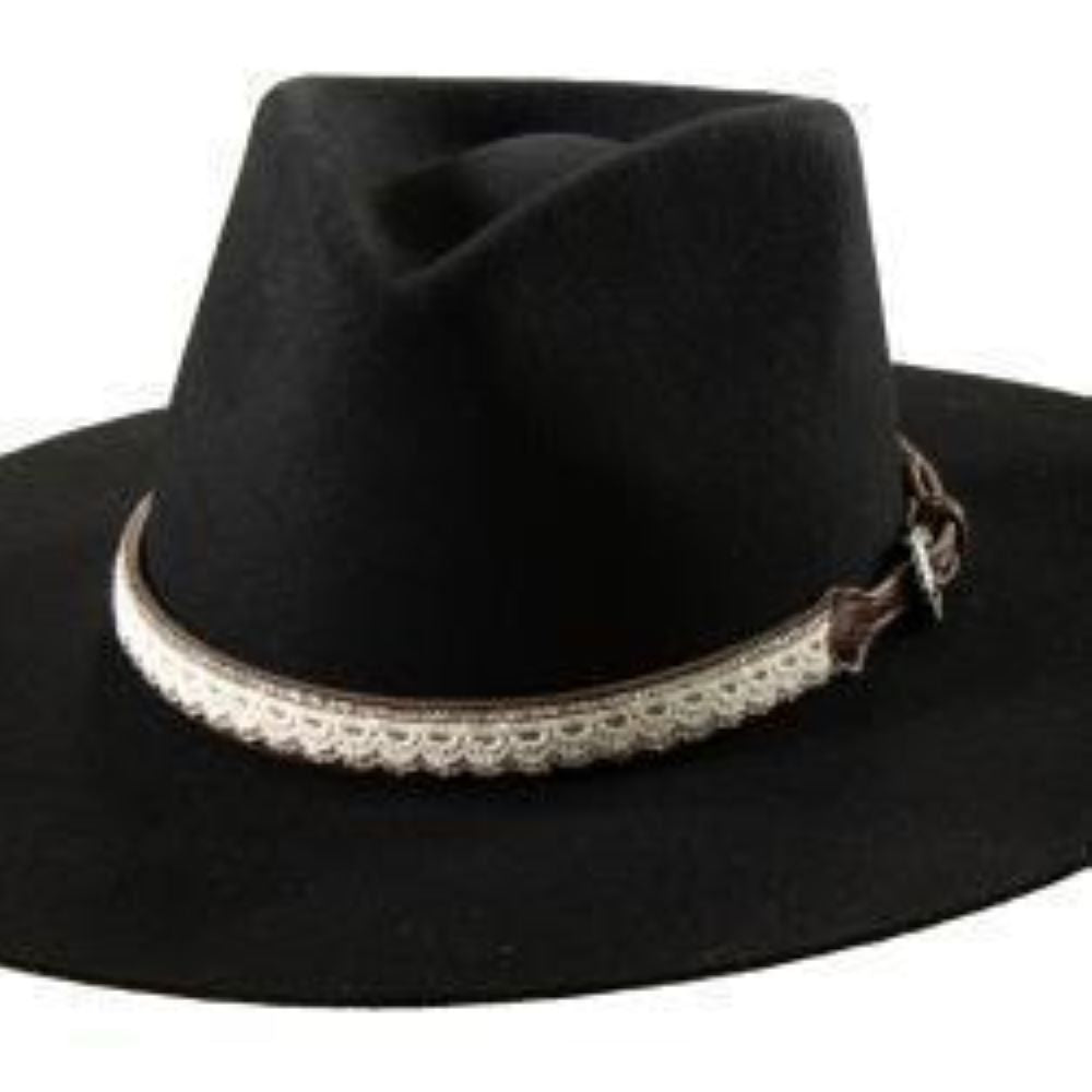 3D Hatband 3/4" Croc Tabs Lace Overlay Brown