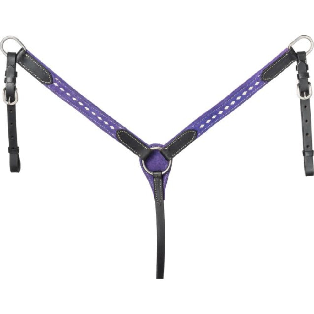 King Series Pony Suede Buckstitch Breast Collar