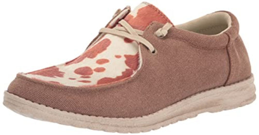 Women's Roper Brown 'Hang Loose' Cow Print Slip-on Shoes