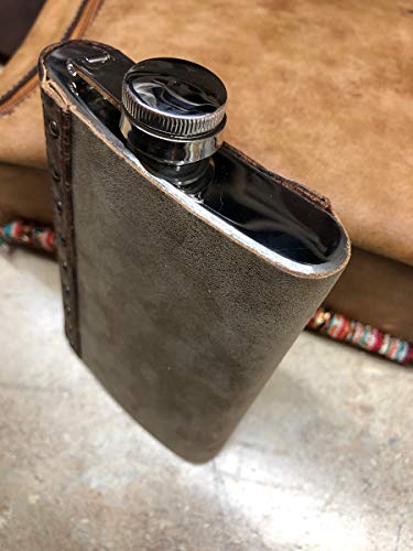 3D Belt 9 oz Crocodile Leather Drinking Flask