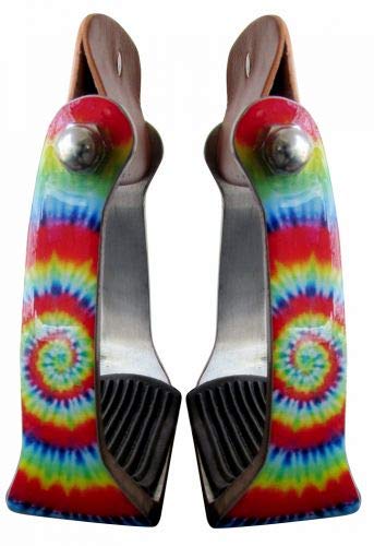 Showman Pony Youth Rainbow Tie Dye Print Stirrups