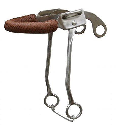 Chrome Plated Leather Braided Hackamore 9 1/2" Cheeks Horse Bit