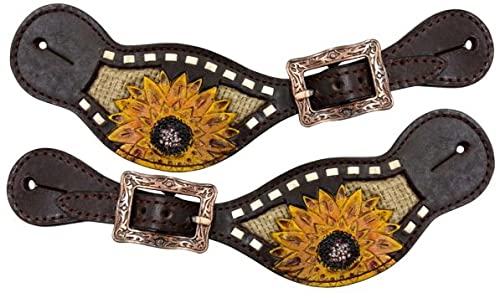 Showman Sunflower Burlap Spur Strap