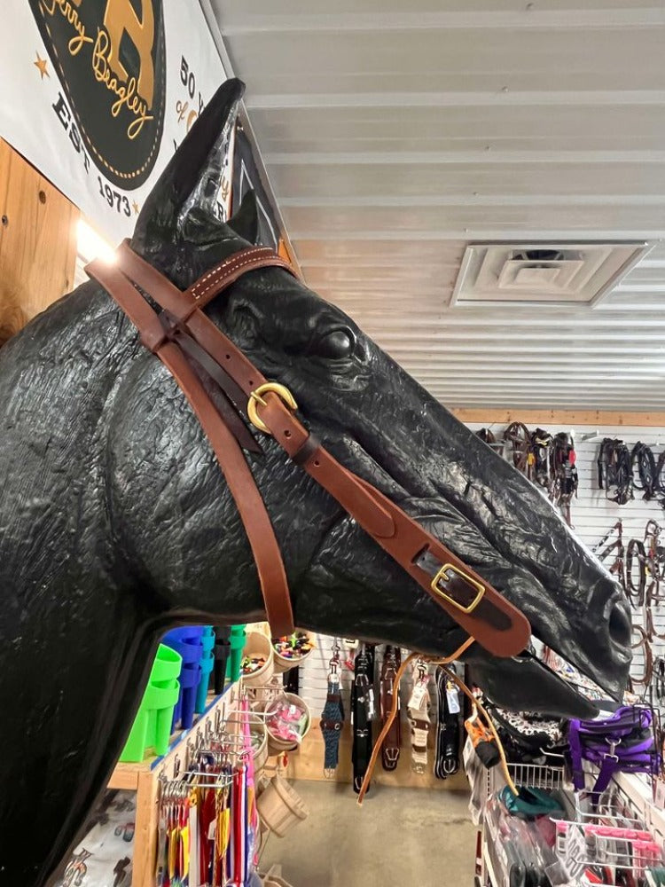 HR Scalloped Brow Oiled Backaroo Headstall